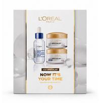 Loreal now it's your time zestaw prezentowy do pielęgnacji twarzy - serum przeciwzmarszczkowe 30ml + krem na dzień 55+ 50ml + krem na noc 55+ 50ml