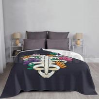 Heart , Rib Cage , Flowers Blanket For Sofa Bed Travel Heart Chest Flower Heart Shaped Rip Florist Garden Size: 75*100cm, Weight: 230 GSM