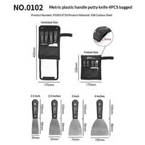 4/7Pcs Carbon Steel Putty Knife Set With Soft Grip - Flexible Paint Scraper Drywall Tool Kit In Sizes, Includes Canvas Storag A1