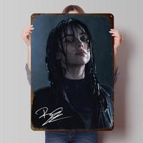 Billie Eilish Tinplate Posters Customizable Wall Art Retro Vintage Metal Signs for Home Room Garage Decoration Aesthetic Garden 20X30CM