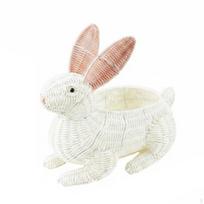 Woven Hare Basket Rattan Shaped Storage Decorative for Living Room, Flower Shop, Gift 28-21-18cm