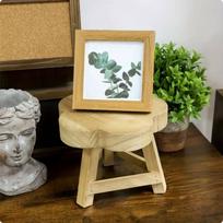 Three Leg Plant Stand Nordic design Wooden Flower Shaped Stool for Balcony, Courtyard, Flower Natural