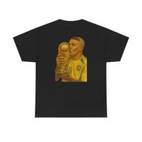 Ronaldo R9 Brazil World Cup T-Shirt, Football Soccer Fan Tee 2XL brown
