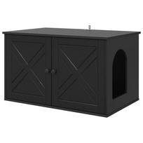 vidaXL Maison pour chat Noir 85 x 55 x 50,5 cm Bois d'ingénierie