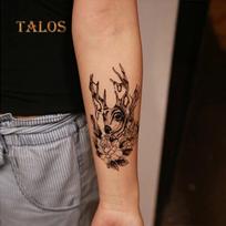 Vyrų Moterų elnio gėlė, ilgaamžė vandeniui atspari tatuiruotė lipdukai Kūno meno lipdukai Laikinos tatuiruotės