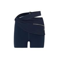 Nike X Jacquemus SS24 Vienspalvės Apjuosiamos Juosmeniu Sluoksniuotos Laisvalaikio Šortai Moteriški Apatiniai Tamsiai Mėlynos Juodos FJ3267-475 S