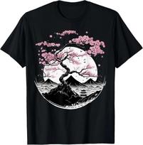 Japanese Sakura Garden Geisha Mount Fuji Cherry Blossom Gift Unisex T-Shirt S