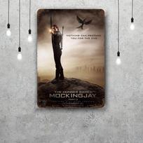 Katniss Everdeen žaidimas Vintažiniai metaliniai skardos ženklai Plakatai Dekoras Retro metalinė plokštelė Sienos meno dekoras Garažui Barui 20x30cm（7.8x11.8inch） gray