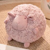 28cm Lovely Round Sheep Plush Playthings Stuffed Animal Round Ball Sheep Fluffy Lamb Plushie Doll Gentle Pillow Kid Birth Date Xmas Gifts 28cm raudona