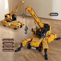 Engineering Vehicle Car Toys Crane Excavator Alloy+Plastic Tractor Boy Transformable Inertial Vehicle Kid for Children Gift