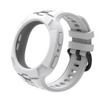 TPU Dirželis+Dėklas Samsung Galaxy Watch 8 40mm 44mm 8Classic 46mm Integruotas Rėmo Apsaugos Dangtelis Galaxy Watch 8 Apyrankei Galaxy Watch 8 40mm balta