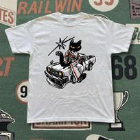 Funny Black Cat Racing Car T-Shirt Cool Drift T-Shirt S-5XL Unisex XXXL