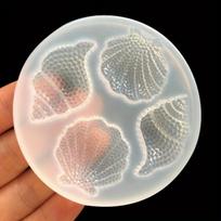 Multi-faceted Shell Conch Mirror Epoxy Silicone Abrasive Simulation Shell Crafts Decoration Mold Chocolate Cake Baking Tool 1PC