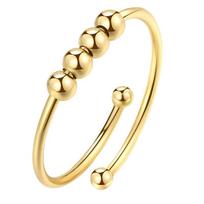 Punk Anxiety Rings For Women Men Spiral Fidget Beads Ring 2024 Trend Jewelry Rotate Freely Anti Stress Stainless Steel Ring Gift auksas