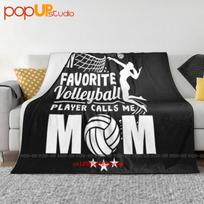My Favorite Volleyball Player Calls Me Mom Ultra-Soft Blanket Quilt Winter Sofa Cover Bed Covers Size: 75*100cm, Weight: 230 GSM