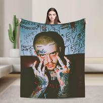 Lil Peep Antklodė Kokybiška Super Minkšta Šauni Raperio Spausdinama Lovatiesė Žieminė Lėktuvo Kelionės Miegamojo Juokingas Patalynės Užtiesalas 80x120cm(31x47inch)