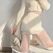 1 Piece Women'S Lady Spice Pure Wind Heart Hollow Fishnet Socks Retro Cute Pantyhose Sexy White Silk One Size
