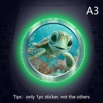 Dolphin Penguin Glow-In-The-Dark Toilet Sticker Self-Adhesive Removable Pvc Wall Decals For Bedroom And Bathroom Home Decor A3
