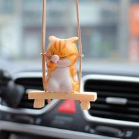 Creative Face Covering Cat Swing Car Accessories Decorative Pendant Cute Car Pendant