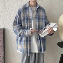 Summer seaside vacation shirt, men's all-match shirt L mėlyna