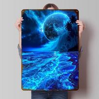 Bioluminescent Xeno Shore Tinplate Posters Customizable Wall Art Retro Vintage Metal Signs for Home Room Custom Plate Wand Deko 20X30CM