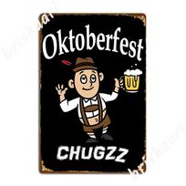 Oktoberfest Chugzz Tee Poster Metal Sign Create Party Plates Designing Printed Club Tin Sign Poster 20X30CM