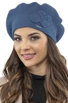 Damski beret zimowy Vivisence z wełną, niebieski, model 7006