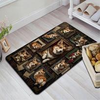 Royal Corgi Portraits Pattern Rug Floor Mat for Living Room or Bedroom Soft and Comfortable Carpet a Gift for Birthday and Holiday. 40x60cm( 15x23in ) įvairiaspalvis