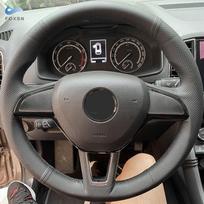 Automobilio vairo gaubtas, skirtas „Skoda Octavia Superb Fabia Citigo Roomster 2013- Rapid Karoq Kodiaq“ juodai perforuotai odai
