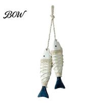 Pakrantės Sienos Menas Rustic Jūrinis Medinis Žuvies Dekoras, Paplūdimio Stiliaus Kabantis Ornamentas su Žvejybos Tinklu Ežero Nameliui, Miegamojo, Vonios Kambario Dekoras Rankų Darbo white