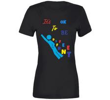 Autism Awareness Ok To Be Different Black Ladies T Shirt S