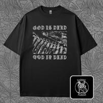 God Is Dead T-Shirt: Rib Cage Skeleton Shirt, Friedrich Nietzsche Quote, Nihilism Tee, Atheist, Grunge Graphic Shirt 2XL