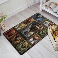 Steampunk Balloon Adventure Pattern Rug Floor Mat for Living Room or Bedroom Soft and Comfortable Carpet a Gift for Birthday and Holiday. 40x60cm( 15x23in ) įvairiaspalvis