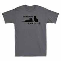 Adopt More Black Cats Funny Cat Lovers Gift Men039;s Cotton T-Shirt Unisex T-Shirt Graphic Tee S