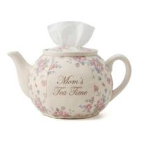 Vintage Style Teapot Tissue Box Cover Floral Fabric Decorative Tissue Box Cover  For Grandma