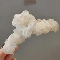 Summer Fairy Style Mesh Pleated Hair Shark Clip for Women smėlis