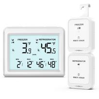 Digital Refrigerator Thermometer Wireless Freezer Thermometer Fridge Temperature Monitor with 2 Sensor
