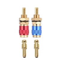 2Pcs TIG Torches Brass Connectors M6/M 8/M10 Thread Quickly Disconnects Brass Gas Quickly Connect Adapters For Coolant Gas Hoses