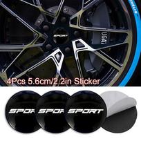 4Pcs Car Wheel Center Stickers with SPORT Emblem in Sizes 56Mm 60Mm And 65Mm 56mm/2.2in