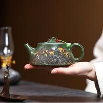 230ml Antique Yixing Purple Clay Teapots Handmade Landscape Pot Raw Ore Green Mud Tea Soaking Kettle Zisha Tea Set Tea Services