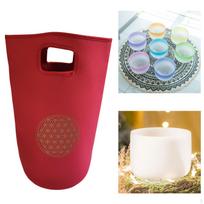 Carry Bag for Crystal Bowl with Handle, Travel Case Outdoor Use 10inch blue