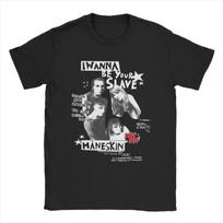Maneskin Rock Band  T Shirt Men 100% Cotton Vintage T-Shirts O Neck  Tees Short Sleeve Tops Original S įvairiaspalvis