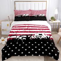 Us Uk National Flag Digital Polyest Duvet Cover Bedding Sets Soft Quilt Cover And Pillowcases For Teens Single/Double/Queen/King EU Single(135*200cm)3pcs