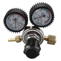 CO2 Gas Regulator, Zinc Alloy Brass Structure with Non-Slip Design, for Welding and Cutting Chemical Process   8 Thread 0 25MPa