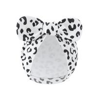 Stretchy Infant Headwrap Bonnet Hat with Decorative bowknot Elastic Turban for Baby 0-3 Month Clothing Accessory Gift leopardo rašto spalva