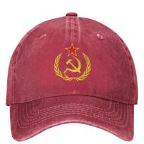 Hammer And Sickle Denim Baseball Cap Communism Outdoor Sun Trucker Hat Summer Women Unisex Vintage Sun Visors Snapback Cap One Size