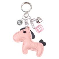 Lovely Horse Bag Charms for Purse Backpack Decorations Purse Charm Car Keyrings Leather Key Charms Handbag Accessories rožinė