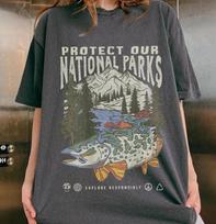 90s National Parks Unisex T shirt Respect the Local Wildlife Tee Hiking Clothes XXXL