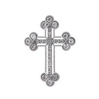 Cross Pendant Brooch For Men And Women With Zinc Alloy Finish For Formal Attire