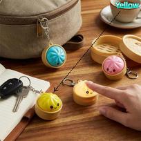 Kawaii Cartoon Steamed Bun Keychain Press Activated Light Stress Relief Accessory for Backpack Phone Pendant A2